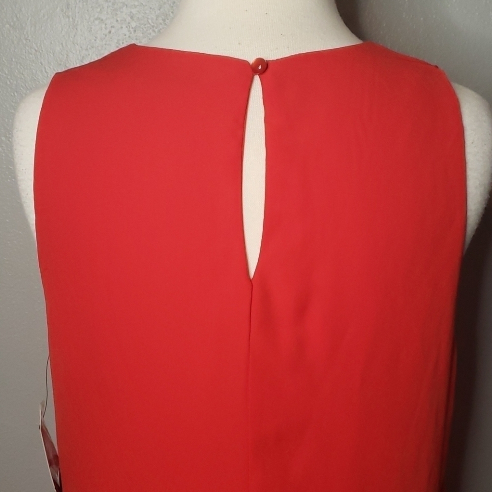 Ophelia Roe Sleeveless Dress Medium Red Cream - Picture 5 of 8
